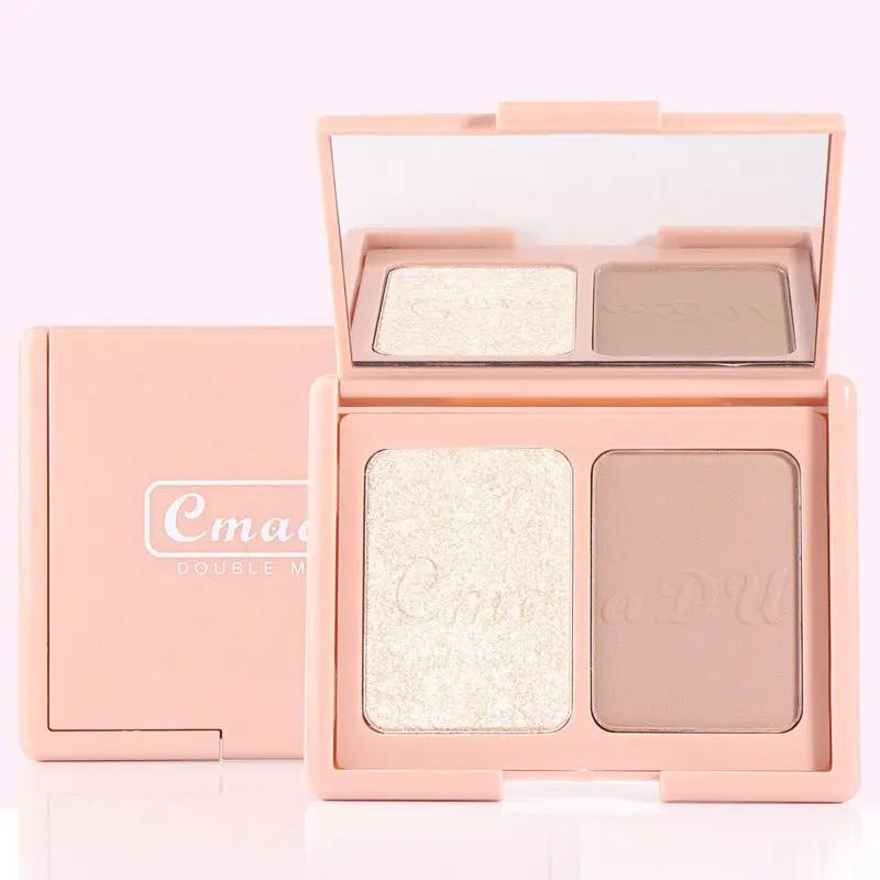 Two-Tone Delicate Natural Blush Highlighter Powder Repairing Palette - Beyond Bougie Beauty